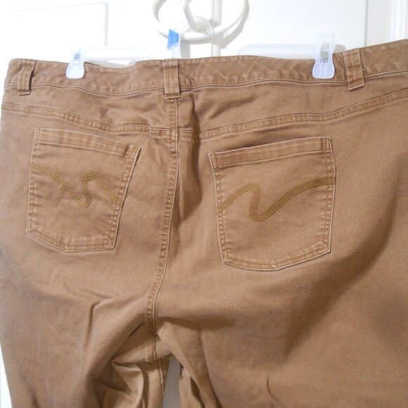 EXCELLENT WOMEN'S SZ 24W SLIMMER CLASSICS BY CATHERINES BROWN DENIM JEAN PANTS - Picture 8 of 9